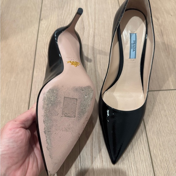 Prada Glossy Black Women's Heels - Picture 1 of 3